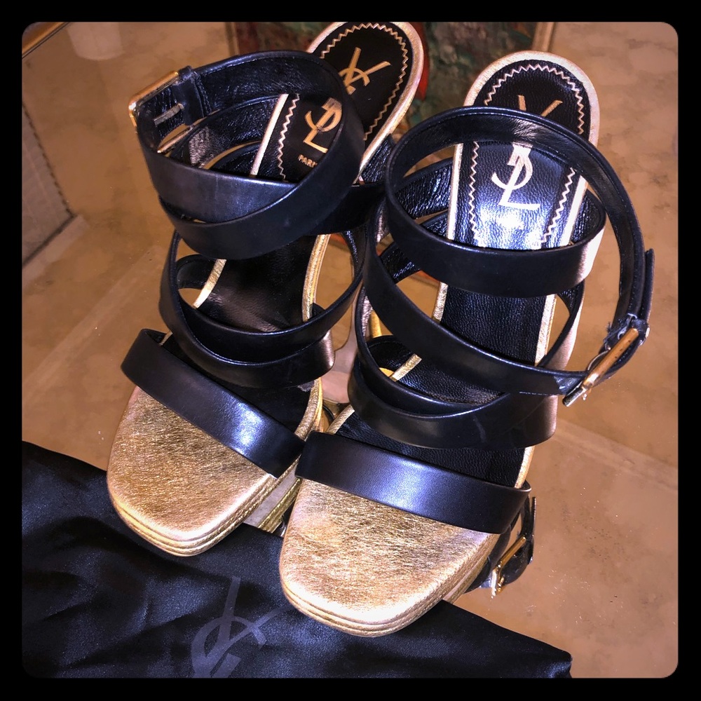 YSL Yves Saint Laurent platform high heel shoes